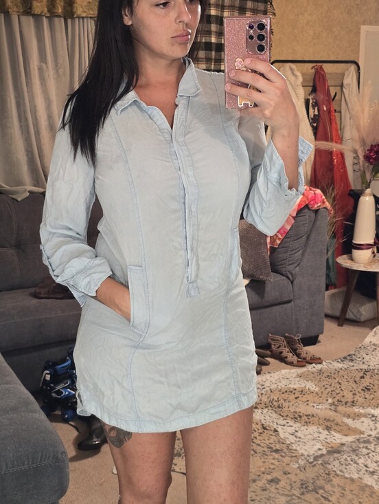 NIC+ZOE Dresses & Skirts - NIC+ZOE light blue blouse — branded button-up top